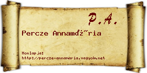 Percze Annamária névjegykártya